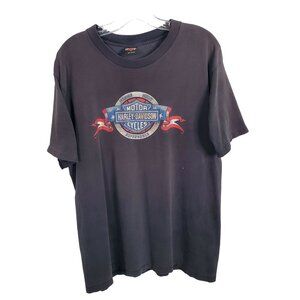 VTG 1995 Harley Davidson Sz L T-Shirt Atlanta Georgia 100% Cotton Faded Black